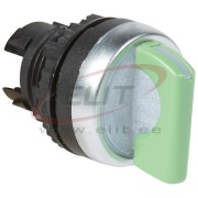 Selector Switch Osmoz, illuminated head, ø22.5mm, 1-0-2 45°-0-45°, standard handle, IP66/69K, Legrand, green