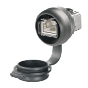 Socket USB Coupler IE-FCM-USB-3.0-A, ø22mm, USB 3.0 A-A, nickel-pated stainless steel, IP65, Weidmüller