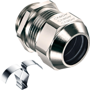 Cable Gland Progress EMC easyConnect M12x1.5, ø3.5..5mm, thread 5mm, ss 1.4310 contact spring, -60..100°C, nickel-plated brass ˄TPE, incl. NBR O-ring, IP68/69K, Agro