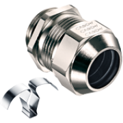 Cable Gland Progress EMC easyConnect M20x1.5, ø8..15mm, thread 6mm, ss 1.4310 contact spring, -60..100°C, nickel-plated brass ˄TPE, incl. NBR O-ring, IP68/69K, Agro