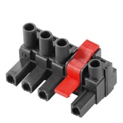 PCB plug-in connector BLZ 7.62IT/04/180MF4 SN BK BX, female plug, 4mm², pitch 7.62mm, 4P, 180°, clamping yoke, Weidmüller