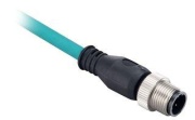 EtherNet™ Cable, M12 plug » flying leads, 100BASE-TX, 100Mbit/s, Robotic TPE, 5m, Allen-Bradley, teal