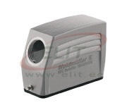 Hood HDC 16A TSLU 1PG16G, Size 5, cable entry from side, plug housing, end-locking clamp, lower side, standard, PG16, IP65, Weidmüller