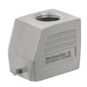 Hood HDC 06B TOLU 1M25G, size 3, cable entry from top, end-locking clamp, lower side, M25, IP65, Weidmüller