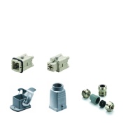 Heavy duty connector RockStar HDC-KIT-HA 03.302 M, kit, size 1, 90°, 3P+E, 16A 400V, diecast aluminium, -40..100°C, brass M20, screw clamp, IP65, Weidmüller