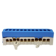 N-шина ізольована N12-F2, 12x16mm², 63A 690V, TS35, Z2, Pollmann, блакитна