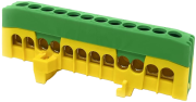 PE-шина ізольована PE12-F2, 12x16mm², 63A 690V, TS35, Z2, Pollmann, жовто-зелений