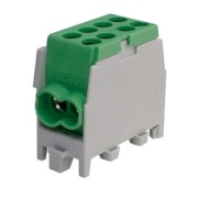 Main Terminal HLAK 25-1/2 M2, 2x25mm²/2x16mm², 80A 400VAC, tinned, TS35, Pollmann, green