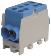 Main Terminal HLAK 35-1/2 M2, 2x35mm²/2x25mm², 125A 400VAC, tinned, TS35, Pollmann, blue