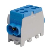 Main Terminal HLAK 35-1/2 M2, 2x35mm²/2x25mm², 125A 400VAC, tinned, TS35, Pollmann, blue