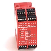 Monitoring Safety Relay MSR131RTP Guardmaster, inputs 1NC ˄2NC, light curtain/safety mat, outputs 3NO safety ˄2NC ˄2PNP solid state, auto/manual/ monitored manual, 230VAC, Allen-Bradley
