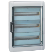 Розподільний щит зовнішньої установки Plexo³, 3x 18M, PE/N 27+27, inc. 18 cable glands, IP65 IK09, Legrand, grey