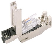 IE FC RJ45 Plug 180 2X2, RJ45 plug connector (10/100Mbit/s), rugged metal housing, FC connecting, f. IE FC cable 2X2 180° cable outlet, Siemens