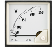 Moving-Iron Voltmeter EA19, 100VAC, scala 90°, 96x96mm/ □92x92mm, Lumel