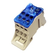 Розподіл колодка Al/Cu, 125A 690VAC, 35˄16mm²/6x16mm², TS35˄монтажна пластина