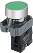 Кнопка D22, 1no 10A 250VAC, IP40, green