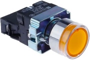 Кнопка D22 LED з підсвічуванням, 1no 10A 250VAC, IP40, yellow
