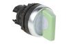 Selector Switch Osmoz, illuminated head, ø22.5mm, 0-1 0-45°, standard handle, IP66/69K IK05, Legrand, white/green