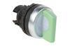 Selector Switch Osmoz, illuminated head, ø22.5mm, 1-0-2 45°-0-45°, standard handle, IP66/69K, Legrand, green