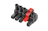 PCB plug-in connector BLZ 7.62IT/04/180MF4 SN BK BX, female plug, 4mm², pitch 7.62mm, 4P, 180°, clamping yoke, Weidmüller