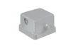 Cover HDC 04A DODL 2BO, size 1, for male insert, cover for lower part of housing, side-locking clamp on lower side, diecast aluminium, -40..125°C, IP65, Weidmüller