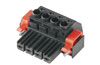 PCB plug-in connector BVZ 7.62HP/07/180SF SN BK BX, female plug, 7.62mm, 7P, 180°, clamping yoke, 6mm², Weidmüller, black