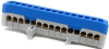 N-шина ізольована N15-F2, 15x16mm², 63A 690V, TS35, Z2, Pollmann, блакитна