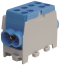 Main Terminal HLAK 35-1/2 M2, 2x35mm²/2x25mm², 125A 400VAC, tinned, TS35, Pollmann, blue