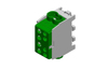 Main Terminal HLAK 35-1/2 M2, 2x35mm²/2x25mm², 125A 400VAC, tinned, TS35, Pollmann, green