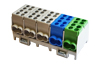 Main Terminal HLAK 25-5/10 S, 5x (2x25mm²/2x16mm²), 80A 400VAC, tinned, TS35, Pollmann, 3x grey˄blue˄green